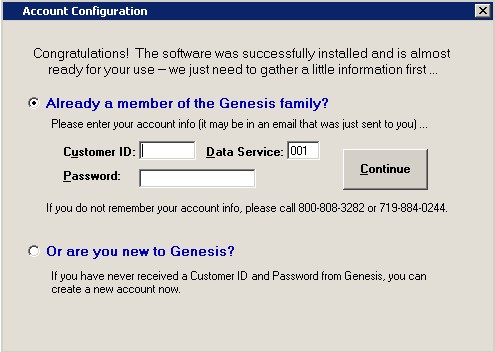 Account Confirmation Dialog Box